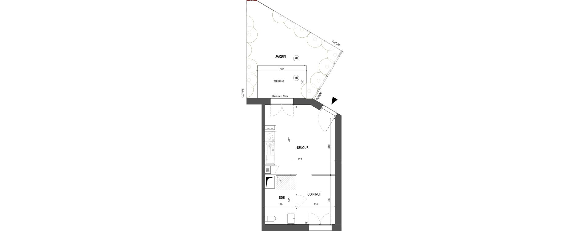 Appartement T1 de 29,01 m2 &agrave; Nantes Botti&egrave;re-ch&eacute;naie
