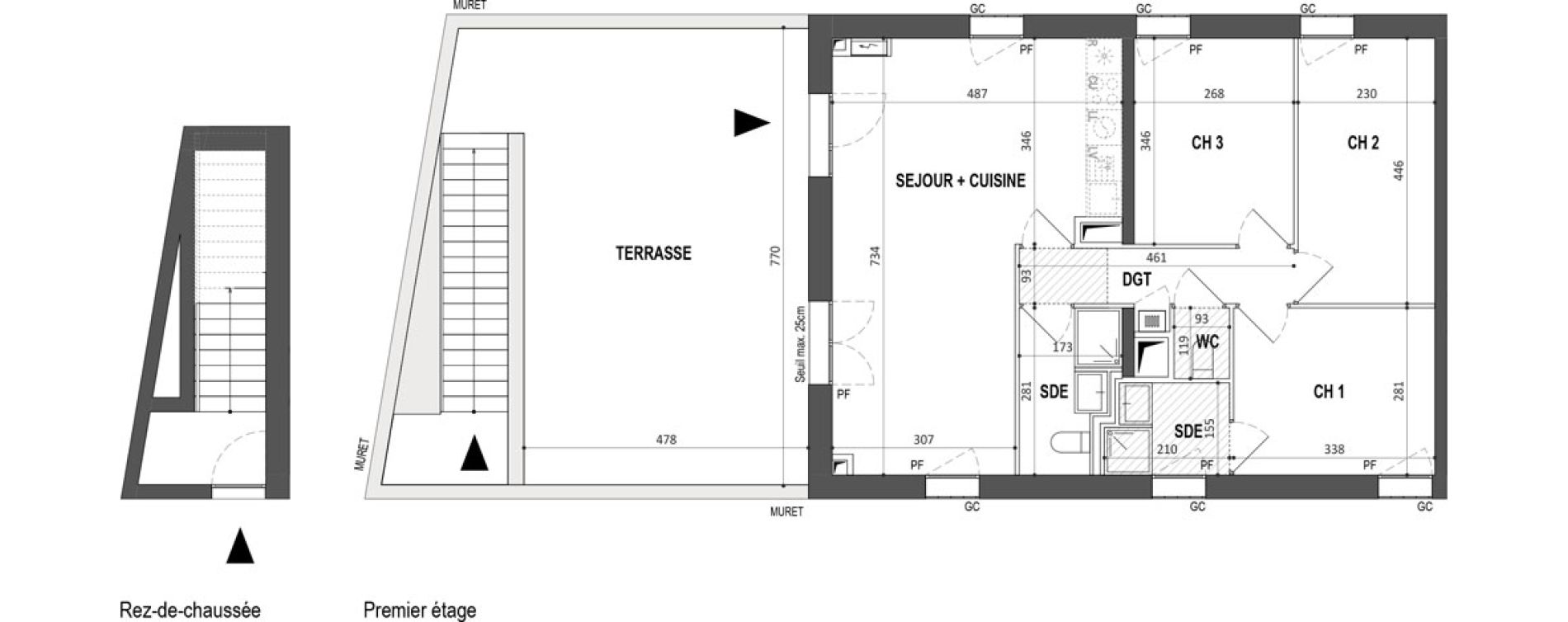 Appartement T4 de 69,51 m2 &agrave; Nantes Botti&egrave;re-ch&eacute;naie