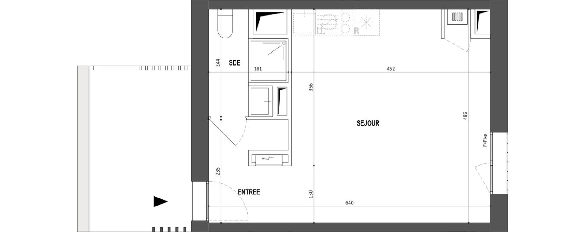 Appartement T1 de 29,15 m2 &agrave; Nantes Botti&egrave;re-ch&eacute;naie