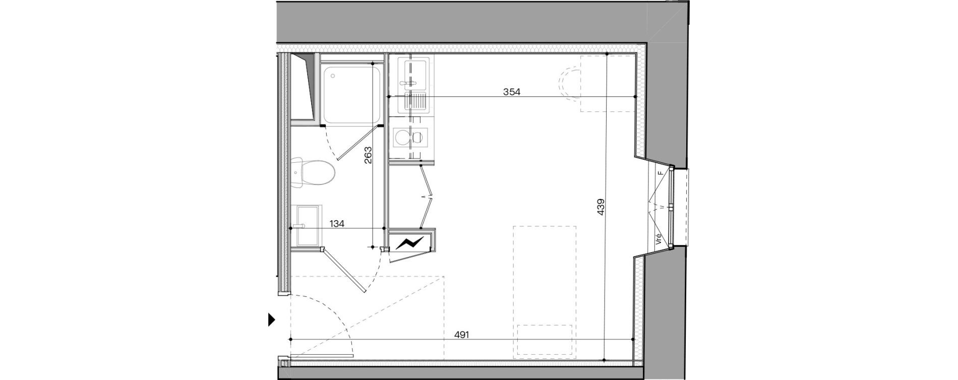 Appartement T1 meubl&eacute; de 20,80 m2 &agrave; Nantes Talensac