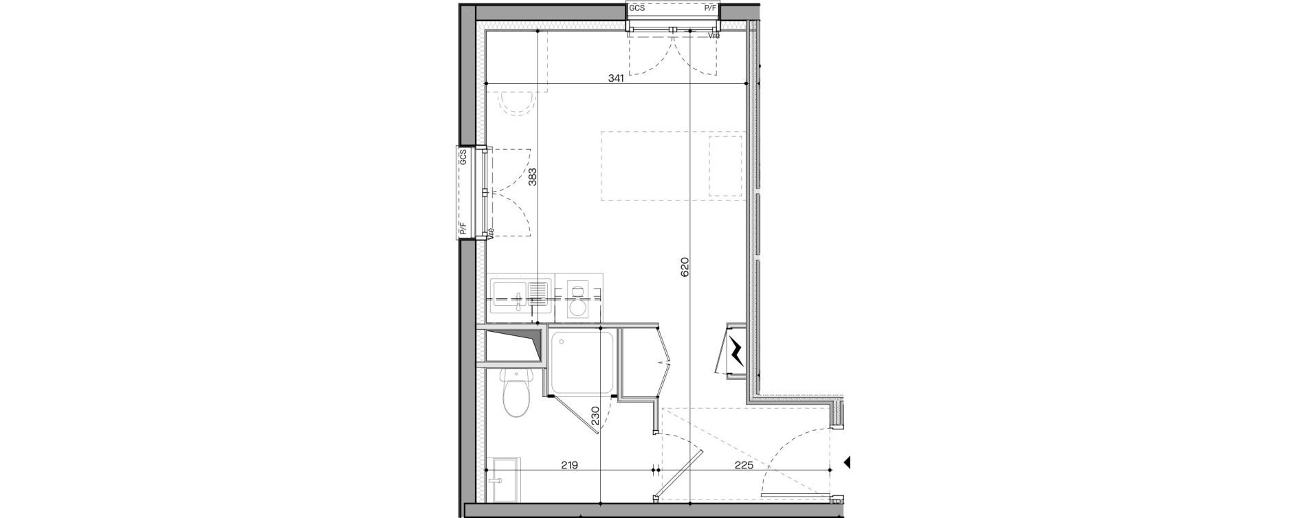 Appartement T1 meubl&eacute; de 21,53 m2 &agrave; Nantes Talensac