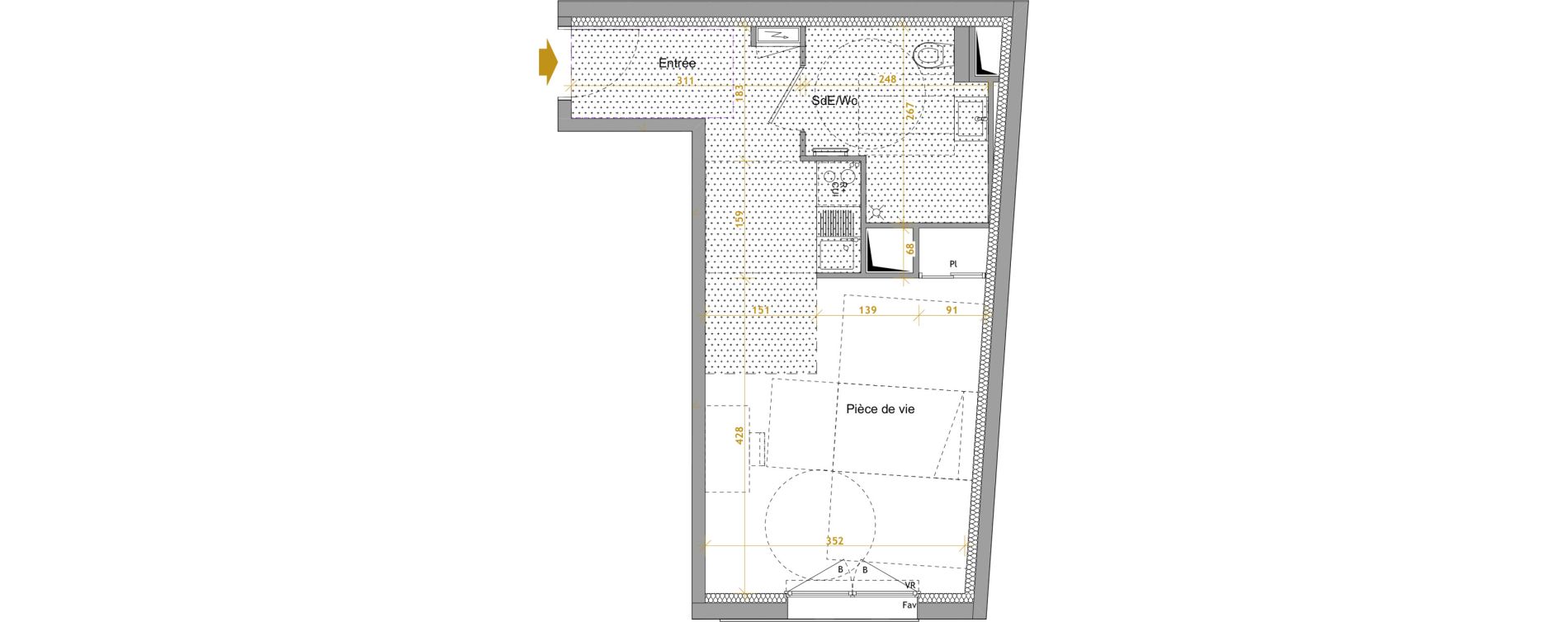 Appartement T1 de 29,68 m2 &agrave; Nantes Le petit port