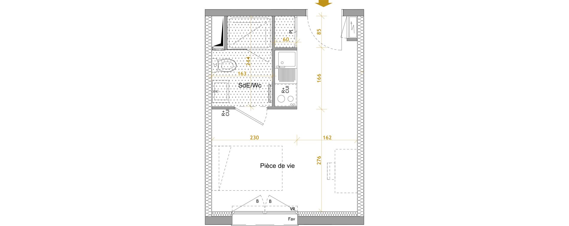 Appartement T1 de 19,80 m2 &agrave; Nantes Le petit port