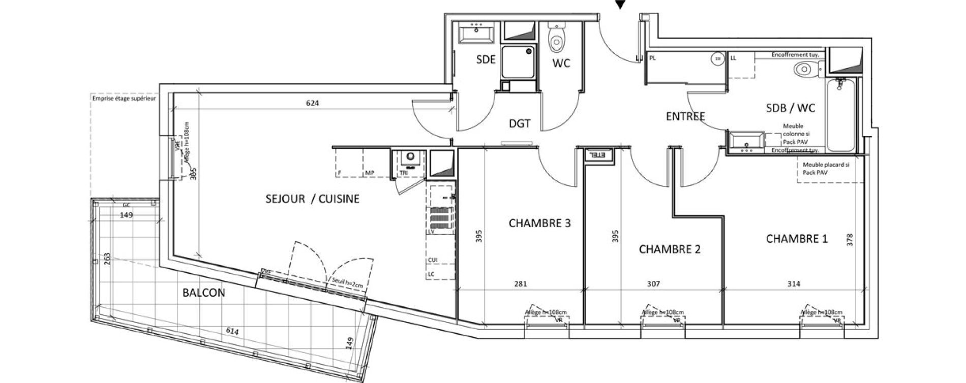 Appartement T4 de 82,94 m2 &agrave; Nantes La beaujoire