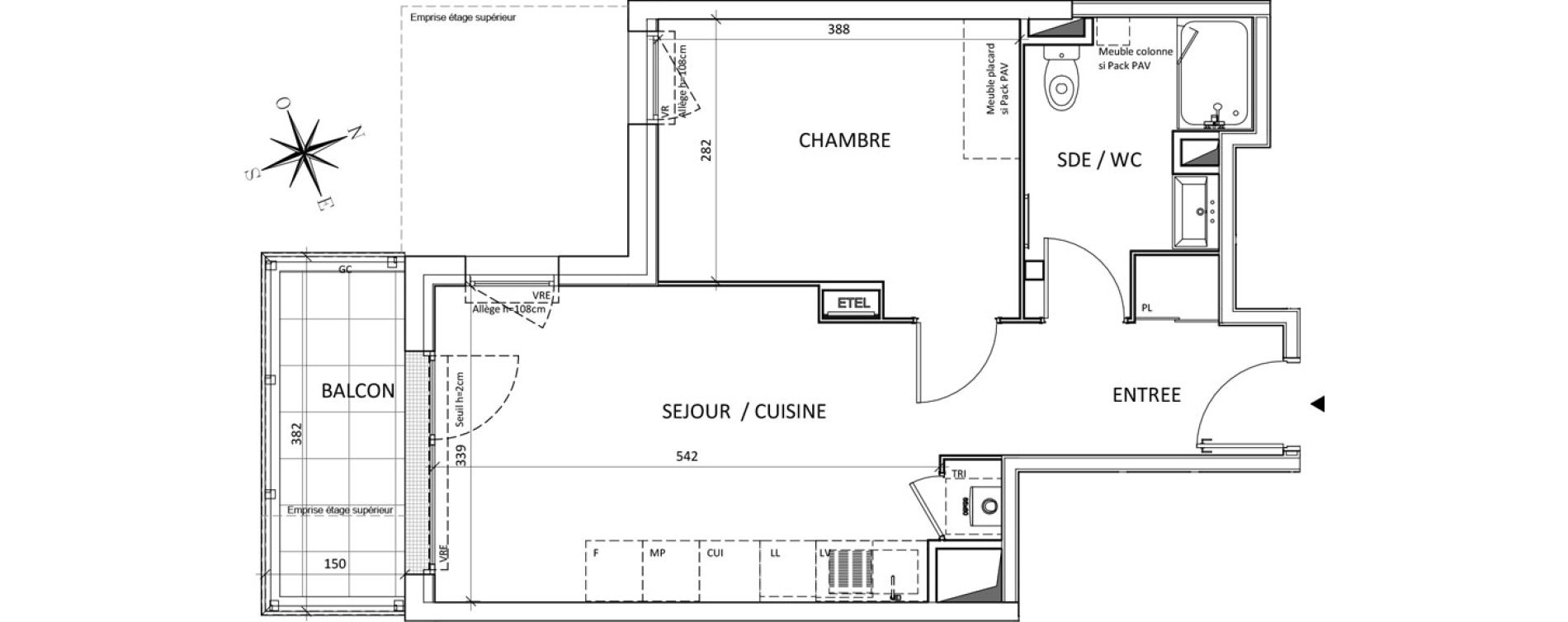 Appartement T2 de 41,82 m2 à Nantes La beaujoire