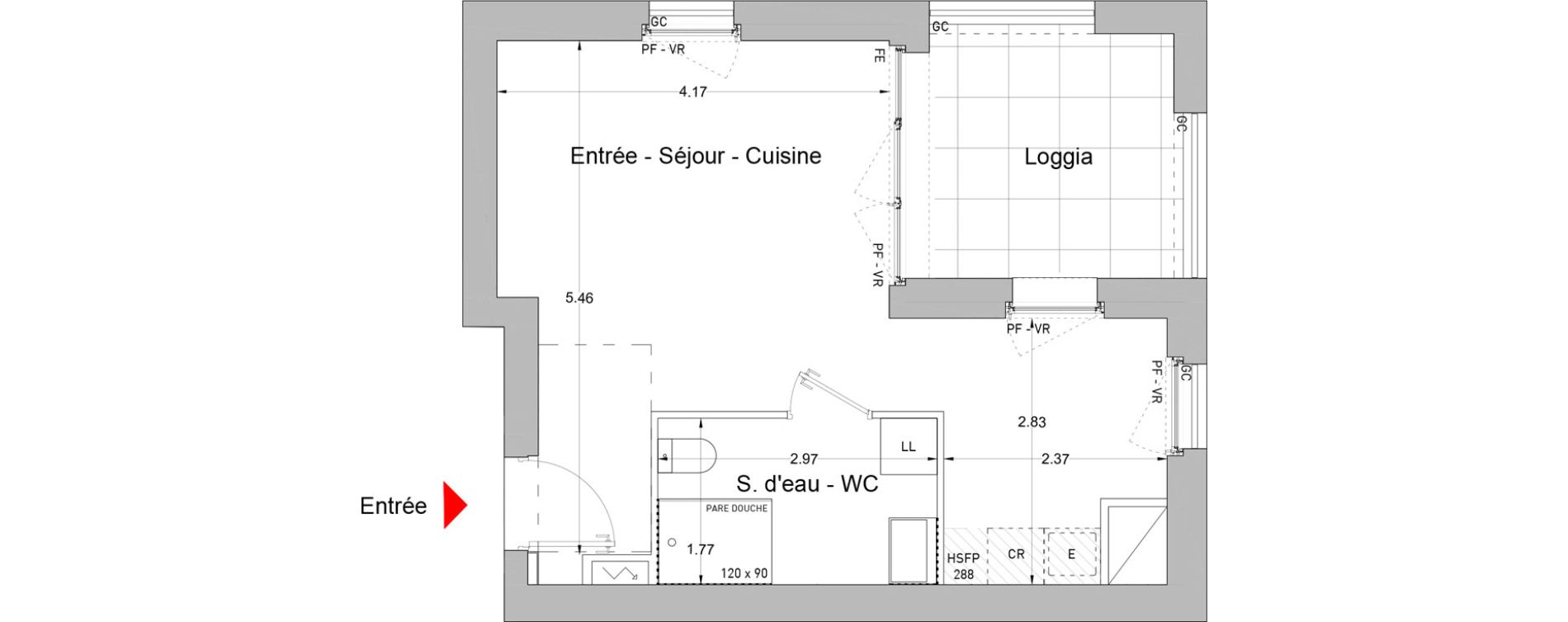 Appartement T1 de 29,90 m2 &agrave; Nantes Erdre