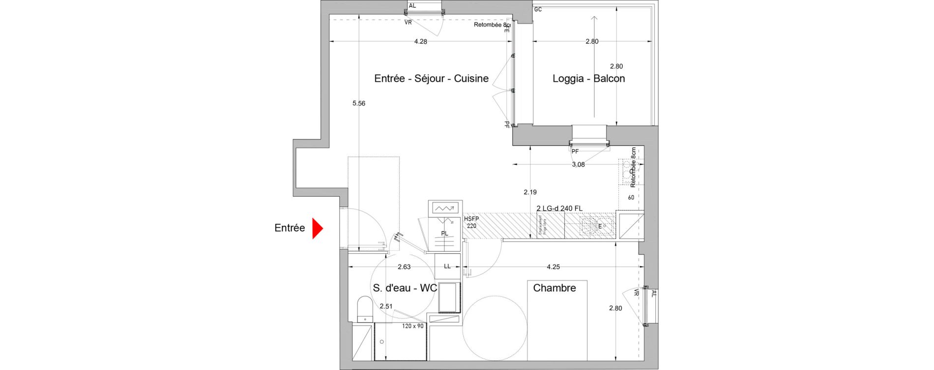 Appartement T2 de 47,60 m2 &agrave; Nantes Erdre