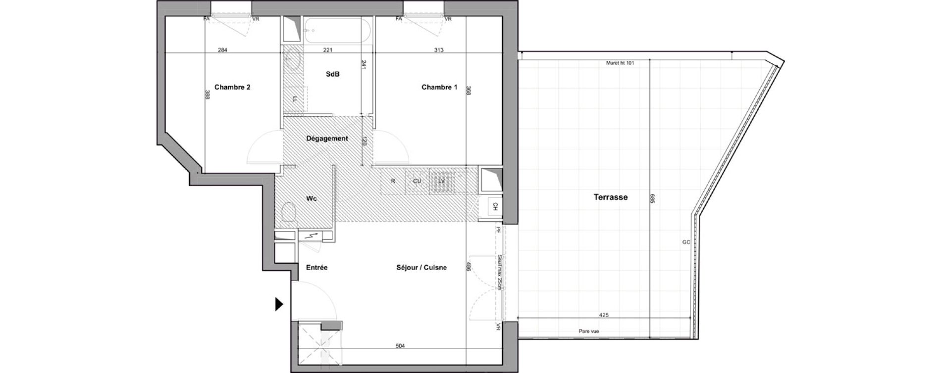 Appartement T3 de 53,96 m2 &agrave; Nantes Boulevard des poilus