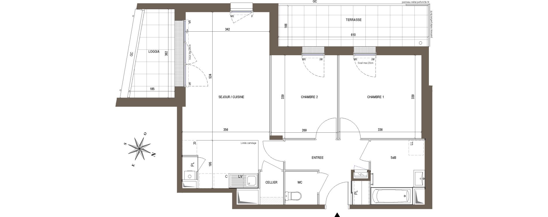 Appartement T3 de 60,35 m2 &agrave; Nort-Sur-Erdre Centre