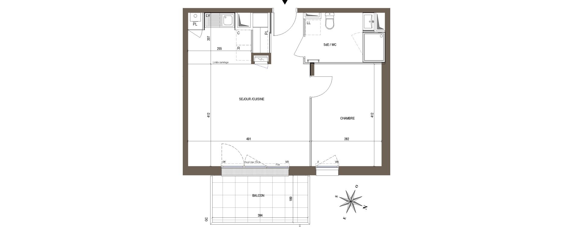 Appartement T2 de 46,30 m2 &agrave; Nort-Sur-Erdre Centre