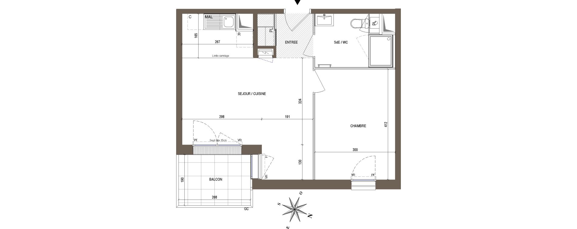 Appartement T2 de 43,15 m2 &agrave; Nort-Sur-Erdre Centre