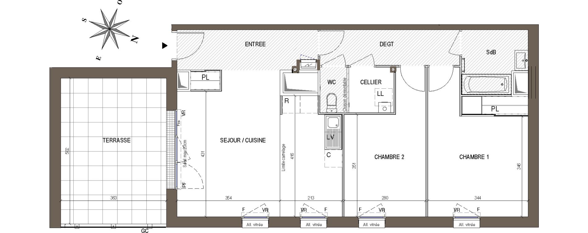 Appartement T3 de 73,15 m2 &agrave; Nort-Sur-Erdre Centre