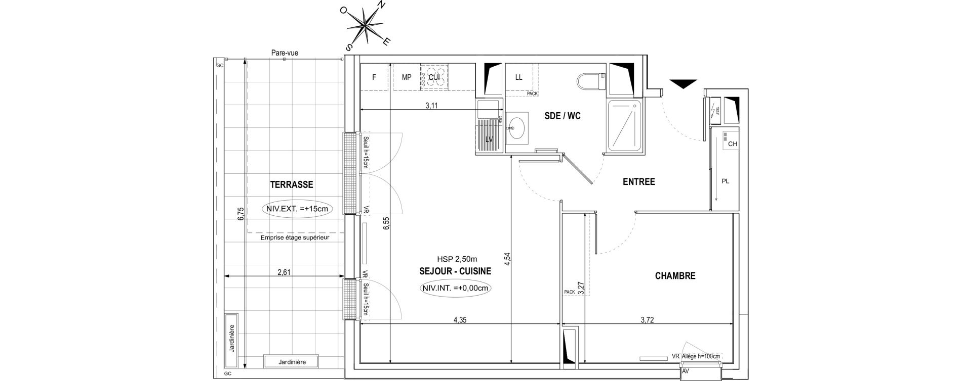 Appartement T2 de 49,55 m2 &agrave; Orvault La praudi&egrave;re