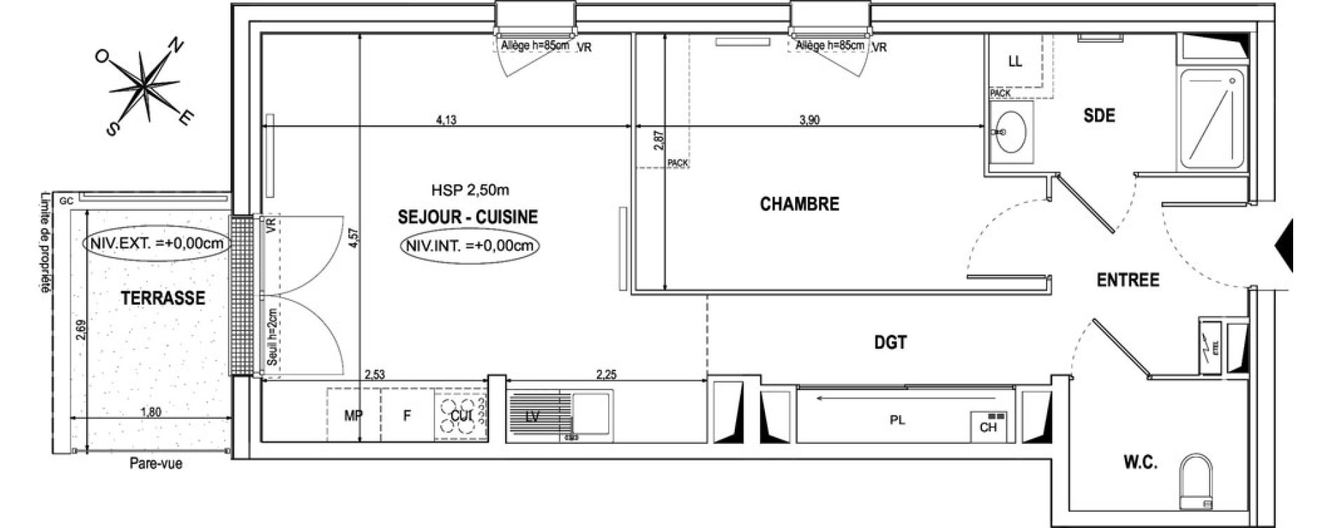 Appartement T2 de 49,34 m2 &agrave; Orvault La praudi&egrave;re