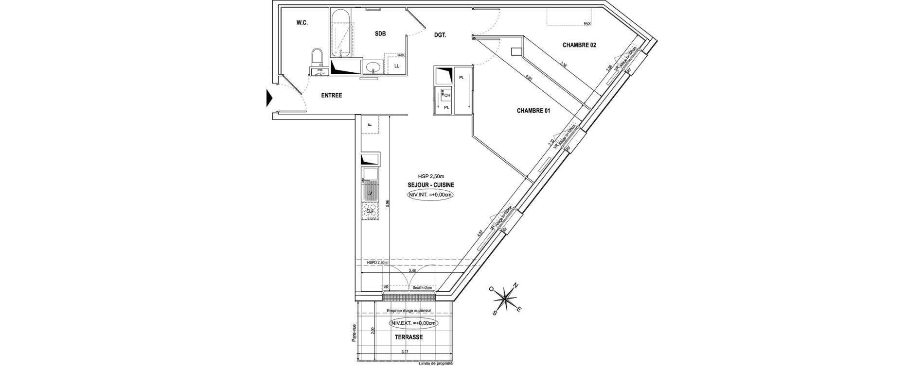 Appartement T3 de 70,63 m2 &agrave; Orvault La praudi&egrave;re