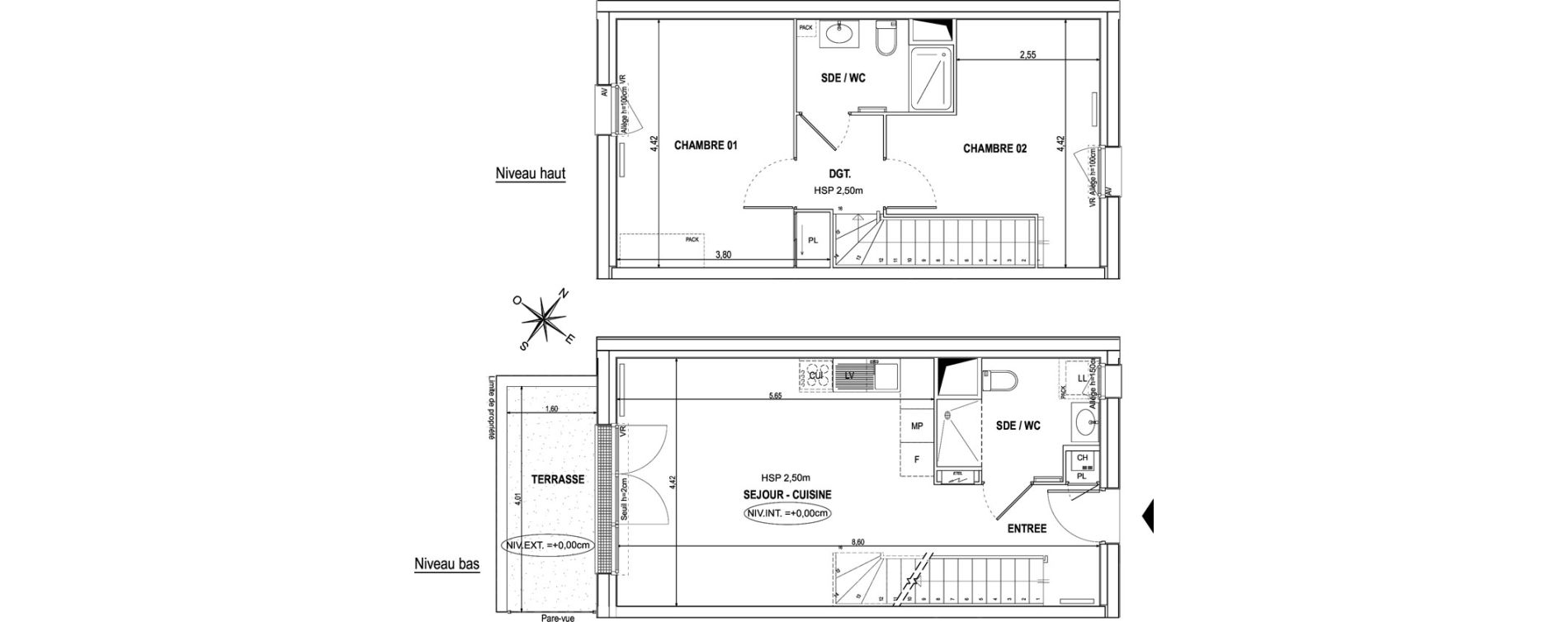 Duplex T3 de 68,41 m2 &agrave; Orvault La praudi&egrave;re