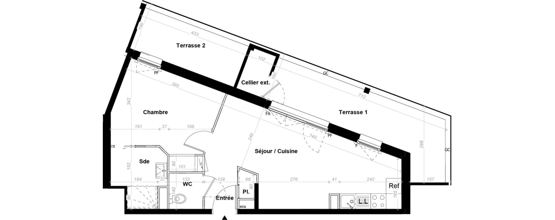 Appartement T2 de 42,76 m2 &agrave; Orvault N&eacute;o