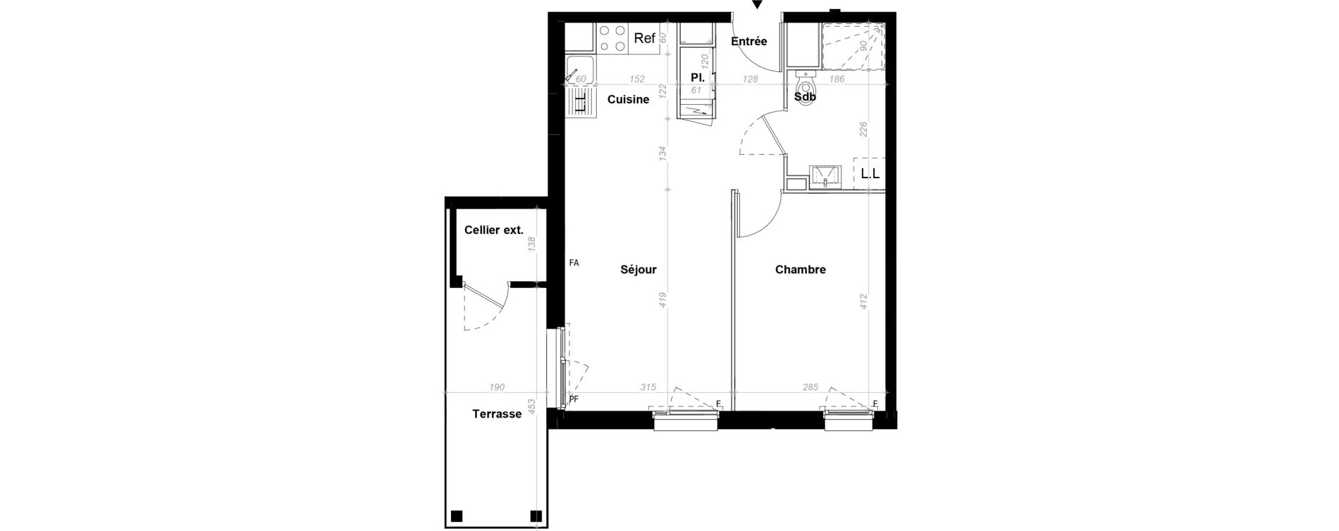Appartement T2 de 42,13 m2 &agrave; Orvault N&eacute;o