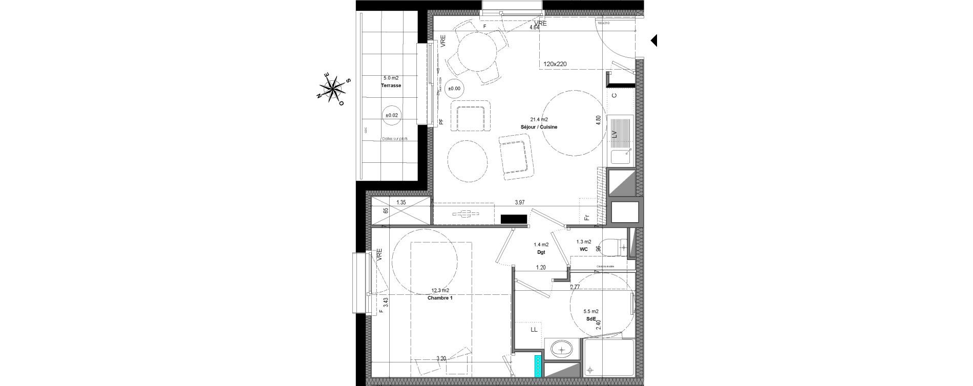 Appartement T2 de 41,90 m2 &agrave; Orvault N&eacute;o
