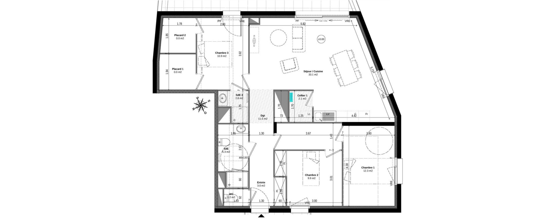 Appartement T4 de 91,50 m2 &agrave; Orvault N&eacute;o
