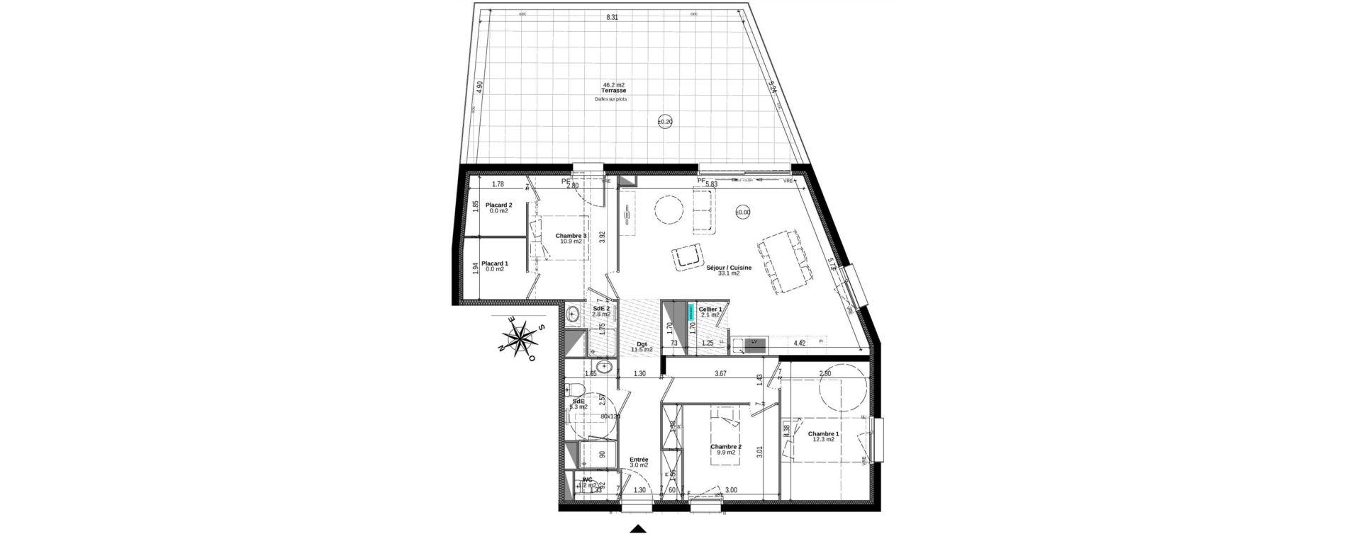 Appartement T4 de 91,50 m2 &agrave; Orvault N&eacute;o
