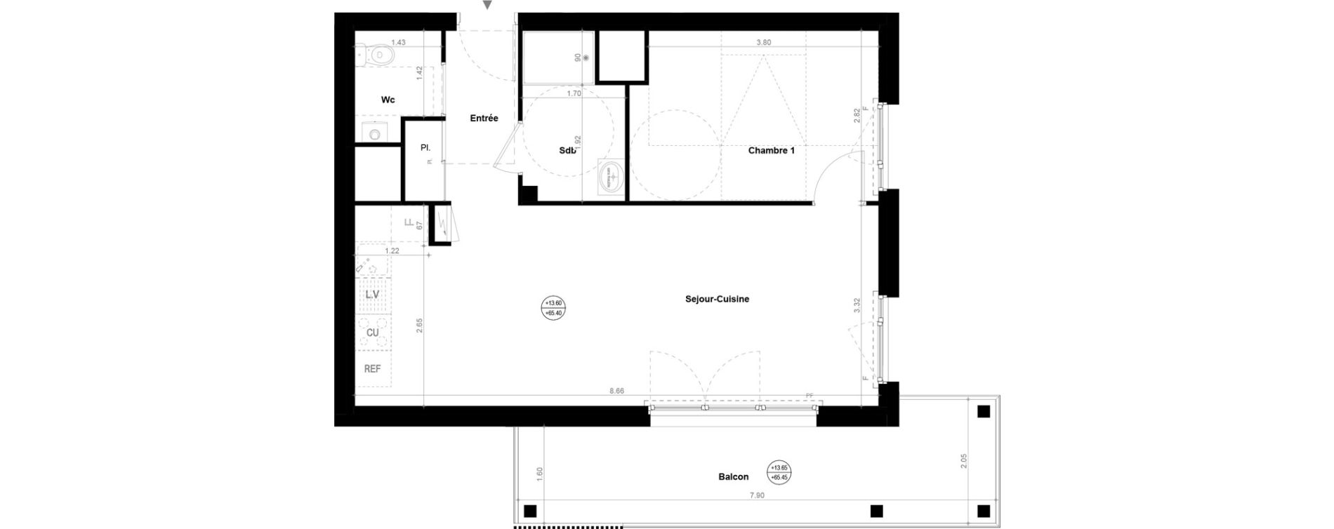 Appartement T2 de 50,92 m2 &agrave; Orvault N&eacute;o