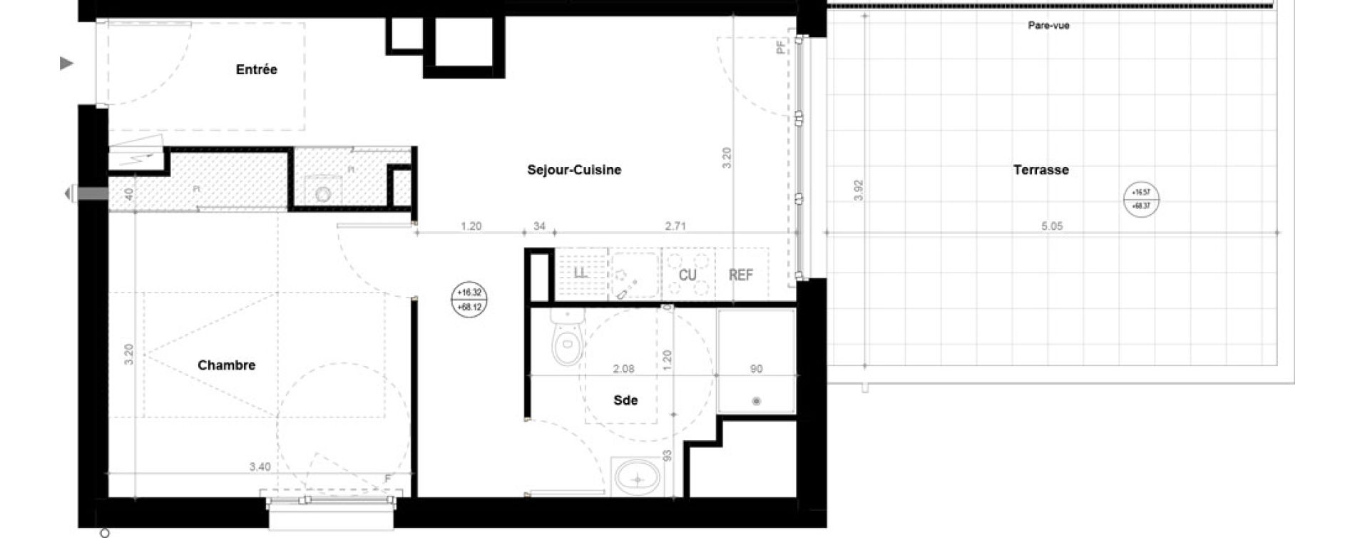 Appartement T2 de 38,29 m2 &agrave; Orvault N&eacute;o