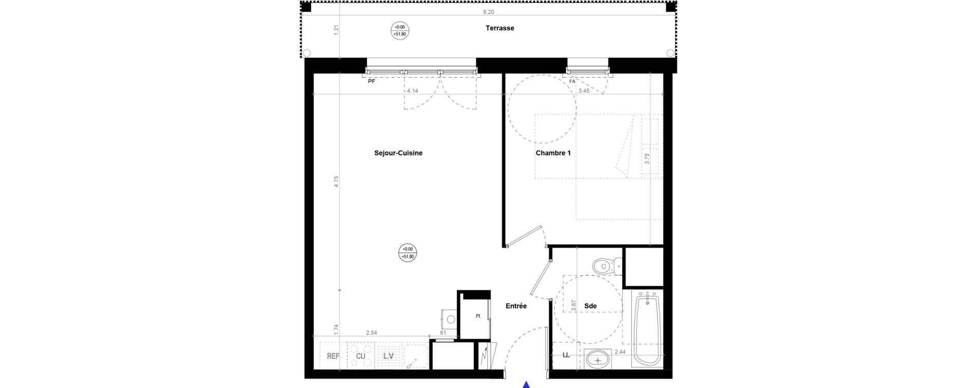 Appartement T2 de 47,18 m2 &agrave; Orvault N&eacute;o