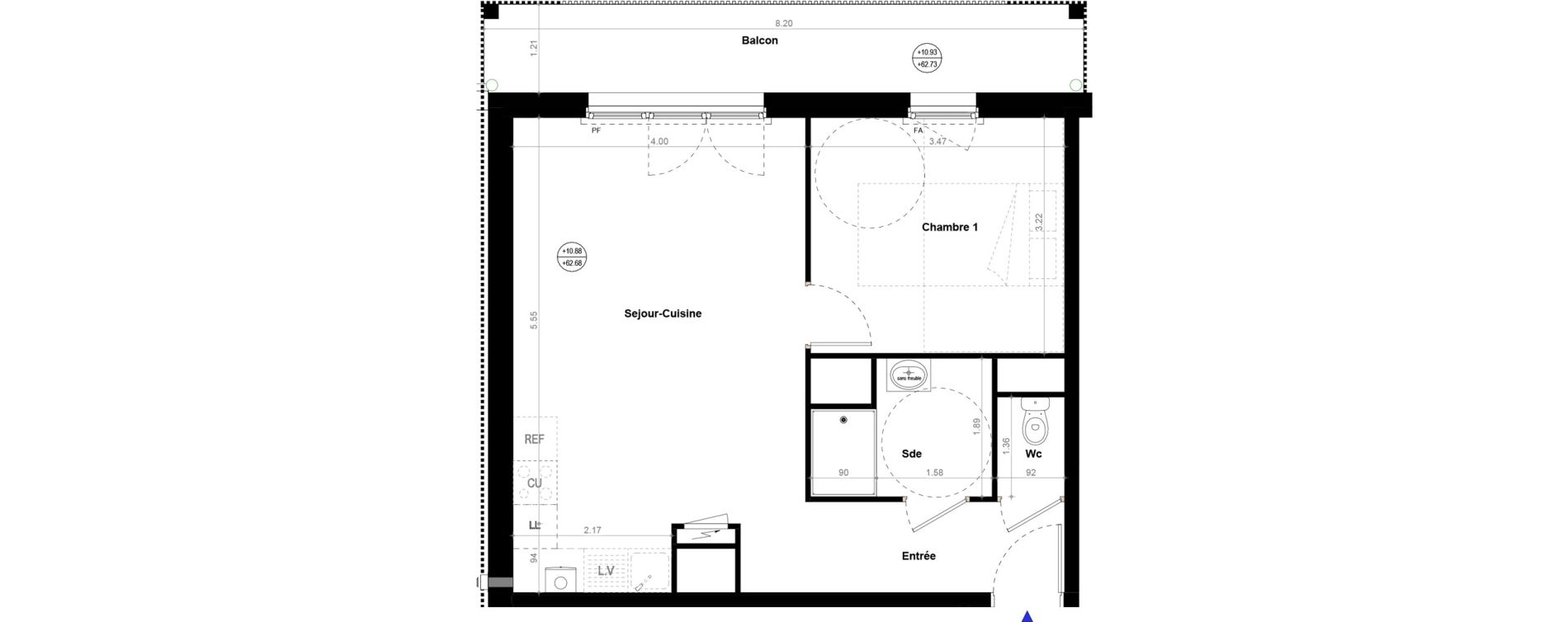 Appartement T2 de 45,92 m2 &agrave; Orvault N&eacute;o