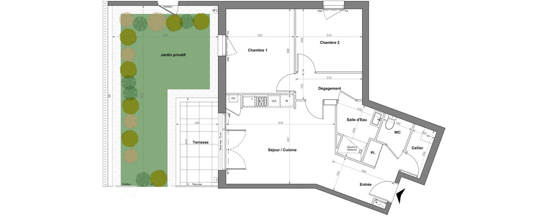 Appartement T3 de 62,45 m2 &agrave; Orvault La bertheloti&egrave;re