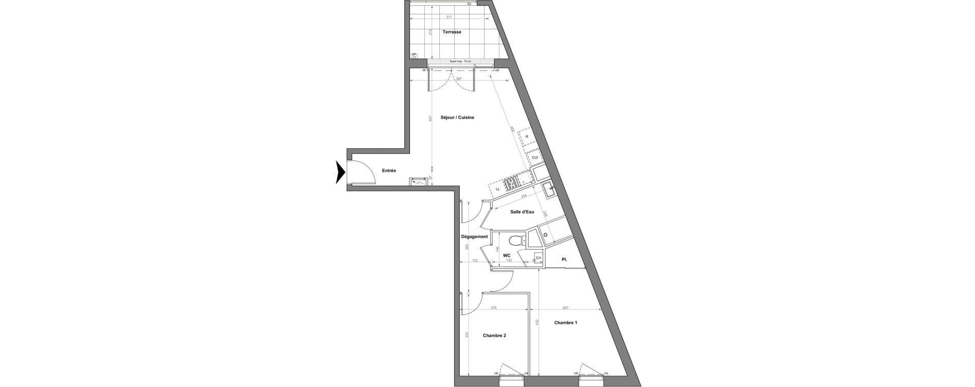 Appartement T3 de 63,93 m2 &agrave; Orvault La bertheloti&egrave;re