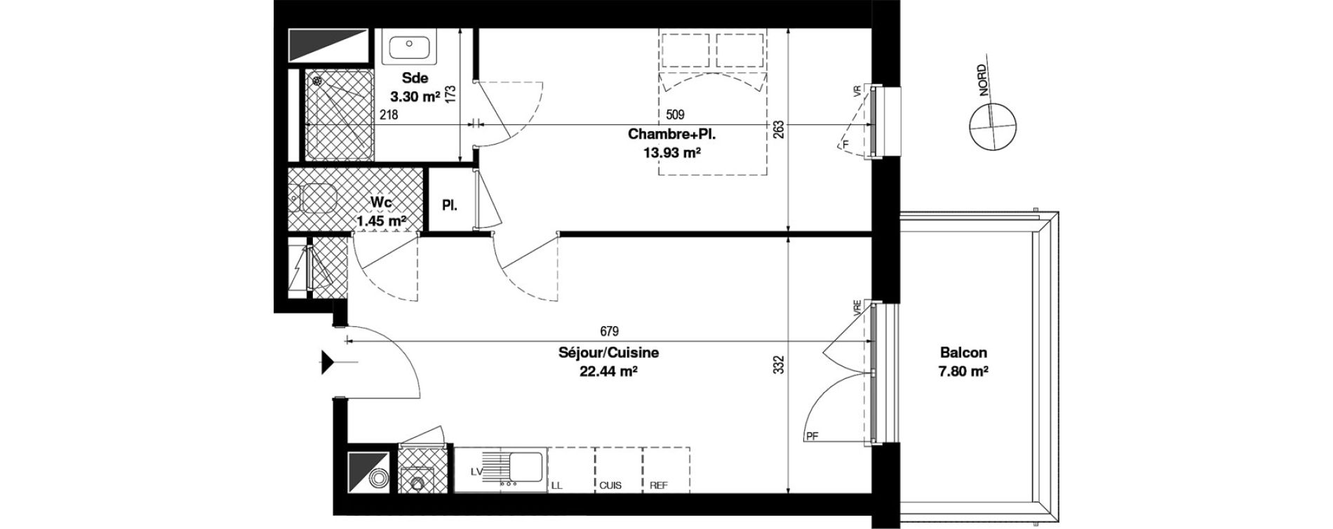 Appartement T2 de 41,12 m2 &agrave; Paimb&oelig;uf Centre