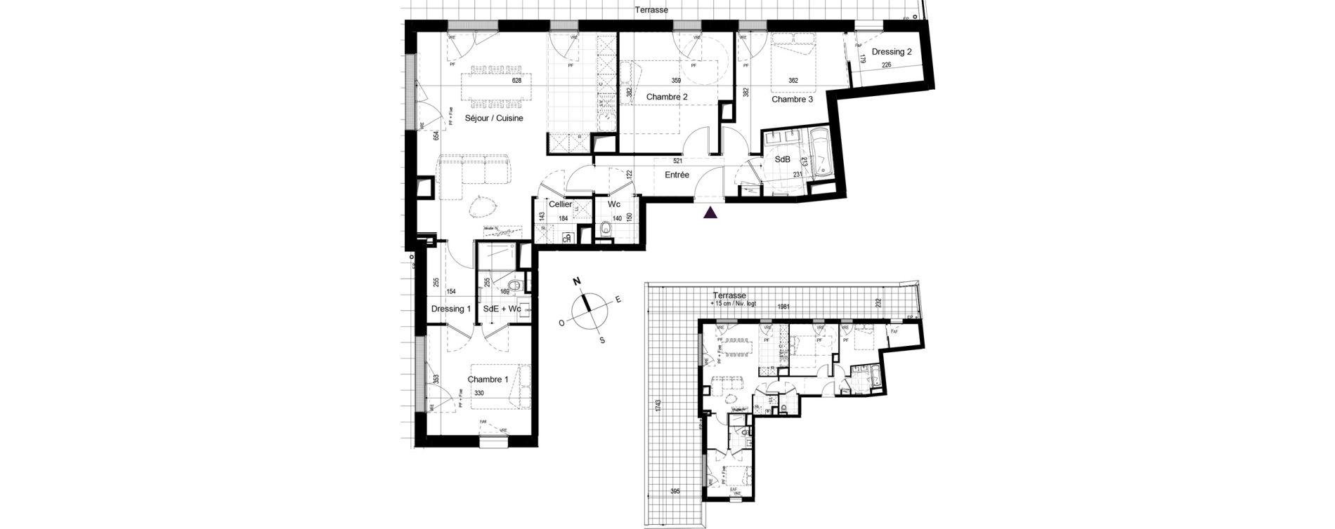 Appartement T4 de 96,72 m2 &agrave; Paimb&oelig;uf Centre
