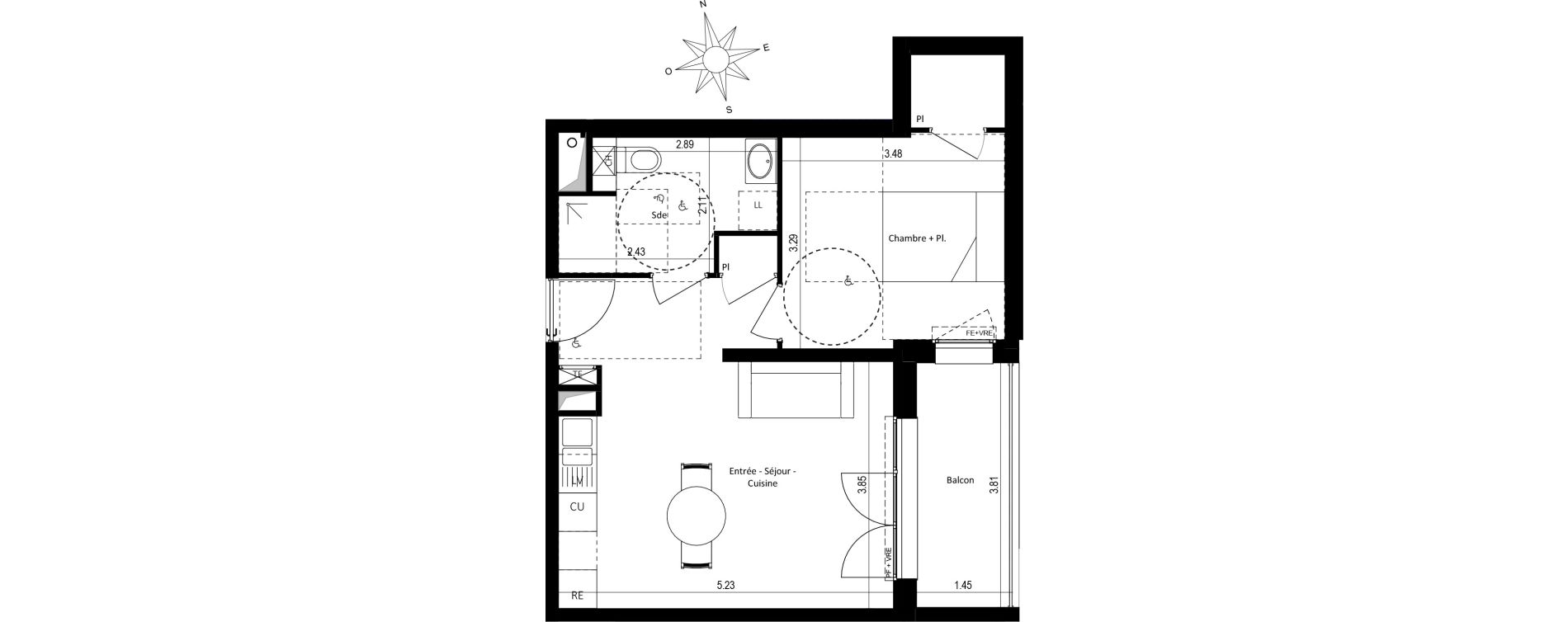 Appartement T2 de 43,94 m2 &agrave; Pornic La ria