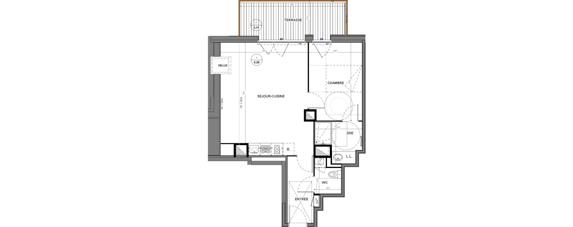 Appartement T2 de 44,54 m2 &agrave; Pornic La ria