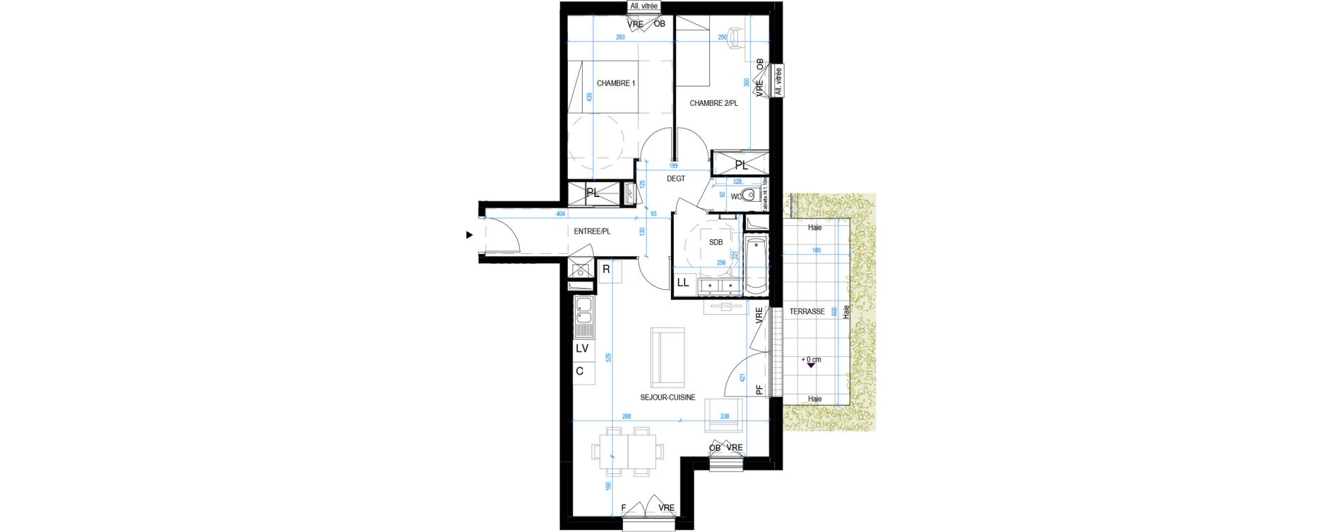 Appartement T3 de 68,05 m2 &agrave; Pornic Biroch&egrave;re - joseli&egrave;re