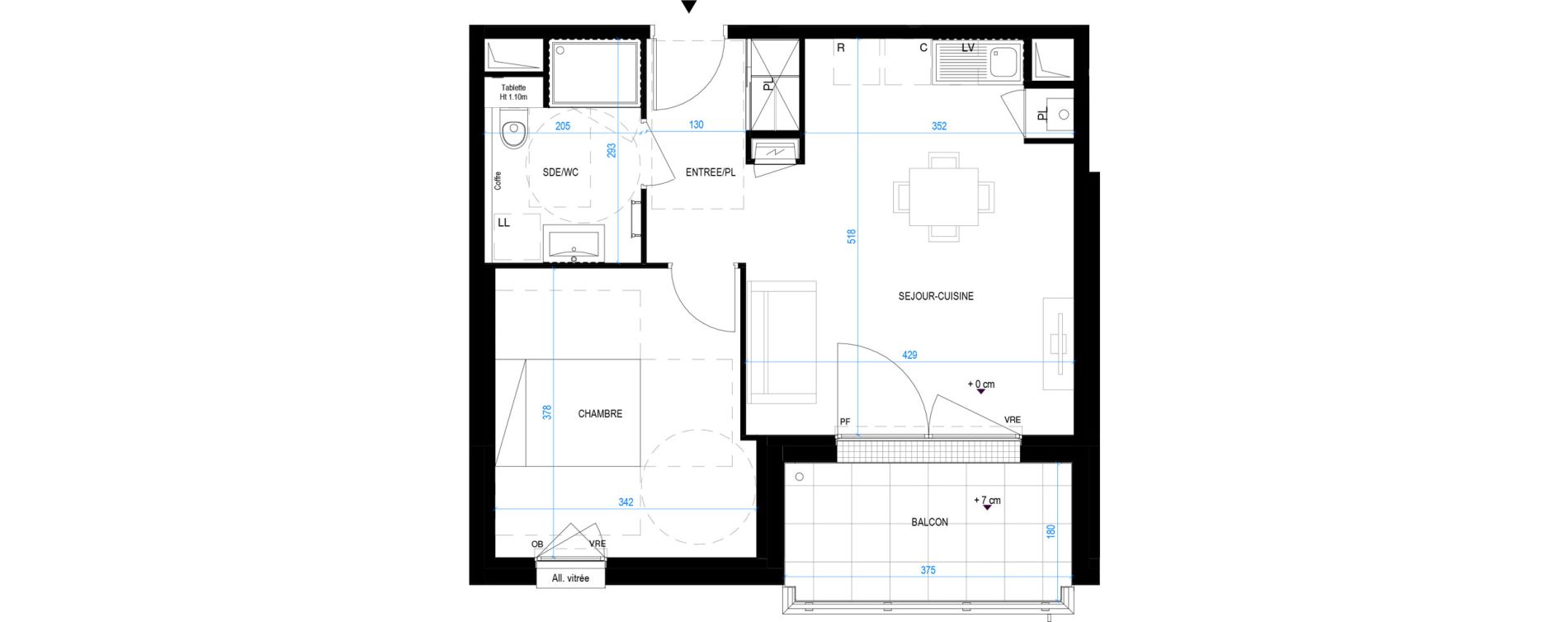 Appartement T2 de 42,40 m2 &agrave; Pornic Biroch&egrave;re - joseli&egrave;re
