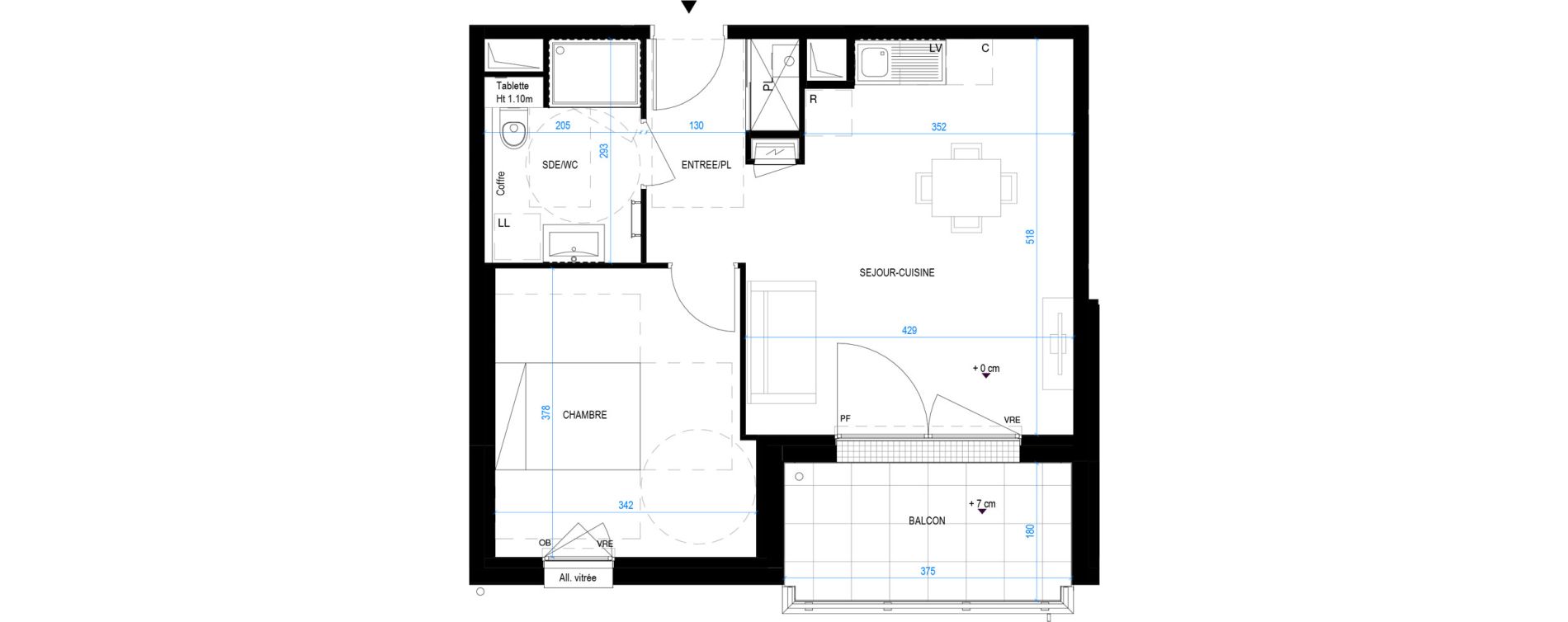 Appartement T2 de 42,90 m2 &agrave; Pornic Biroch&egrave;re - joseli&egrave;re