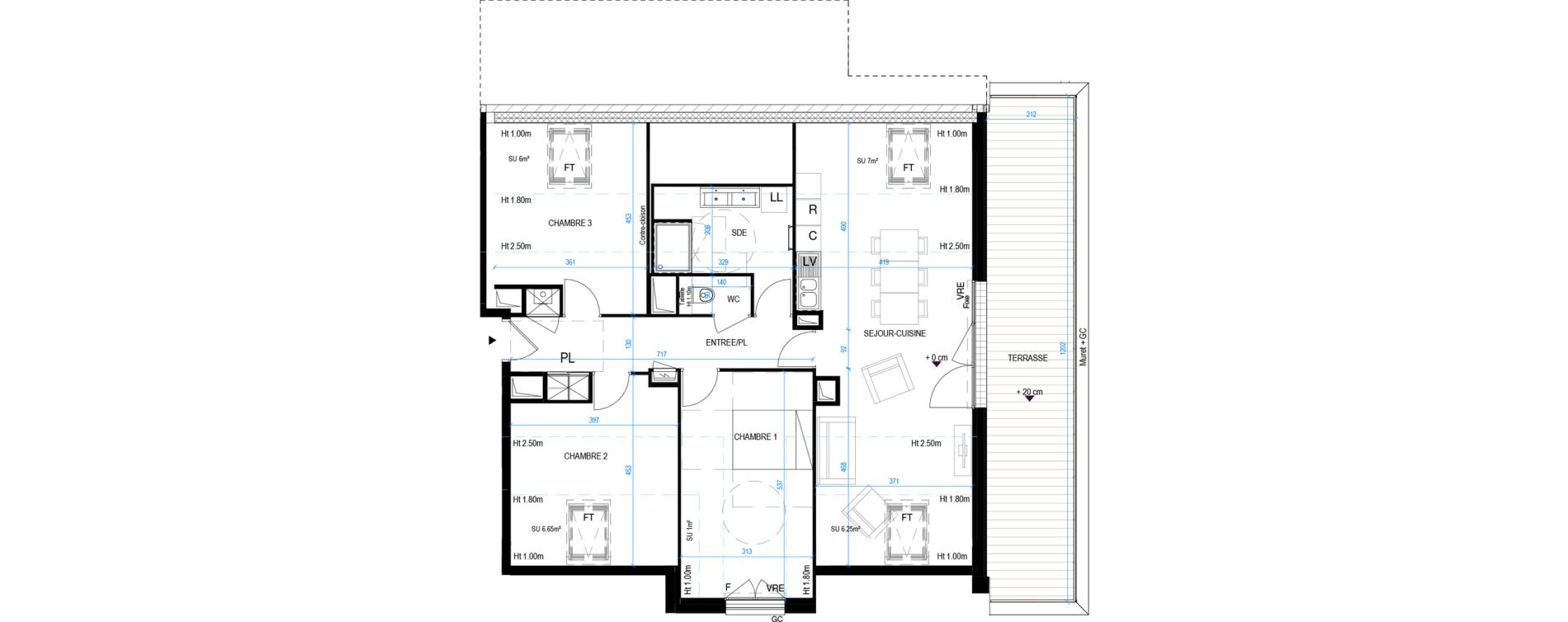 Appartement T4 de 80,70 m2 &agrave; Pornic Biroch&egrave;re - joseli&egrave;re
