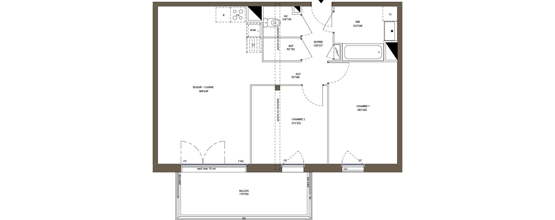 Appartement T3 de 61,44 m2 &agrave; Pornic Val saint martin