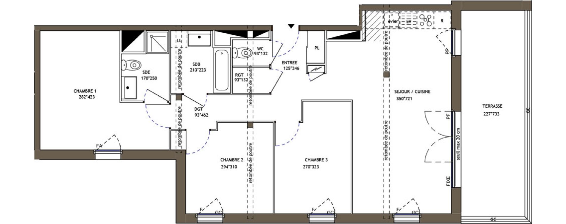 Appartement T4 de 80,07 m2 &agrave; Pornic Val saint martin