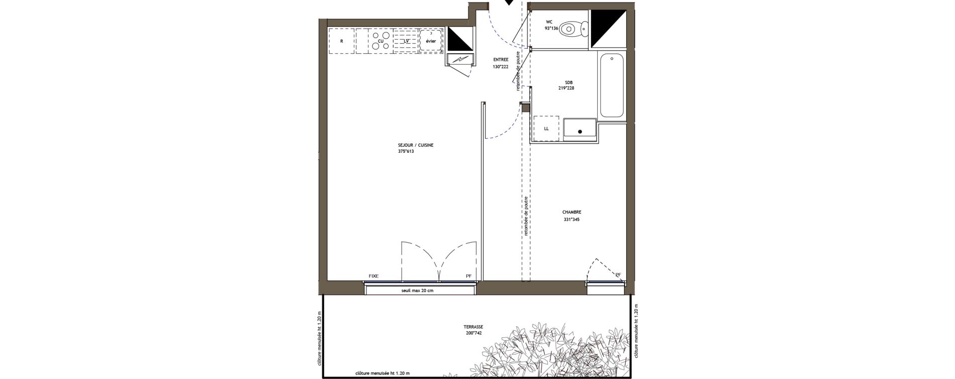 Appartement T2 de 43,41 m2 &agrave; Pornic Val saint martin