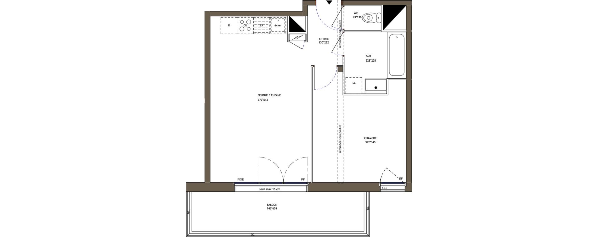 Appartement T2 de 43,41 m2 &agrave; Pornic Val saint martin