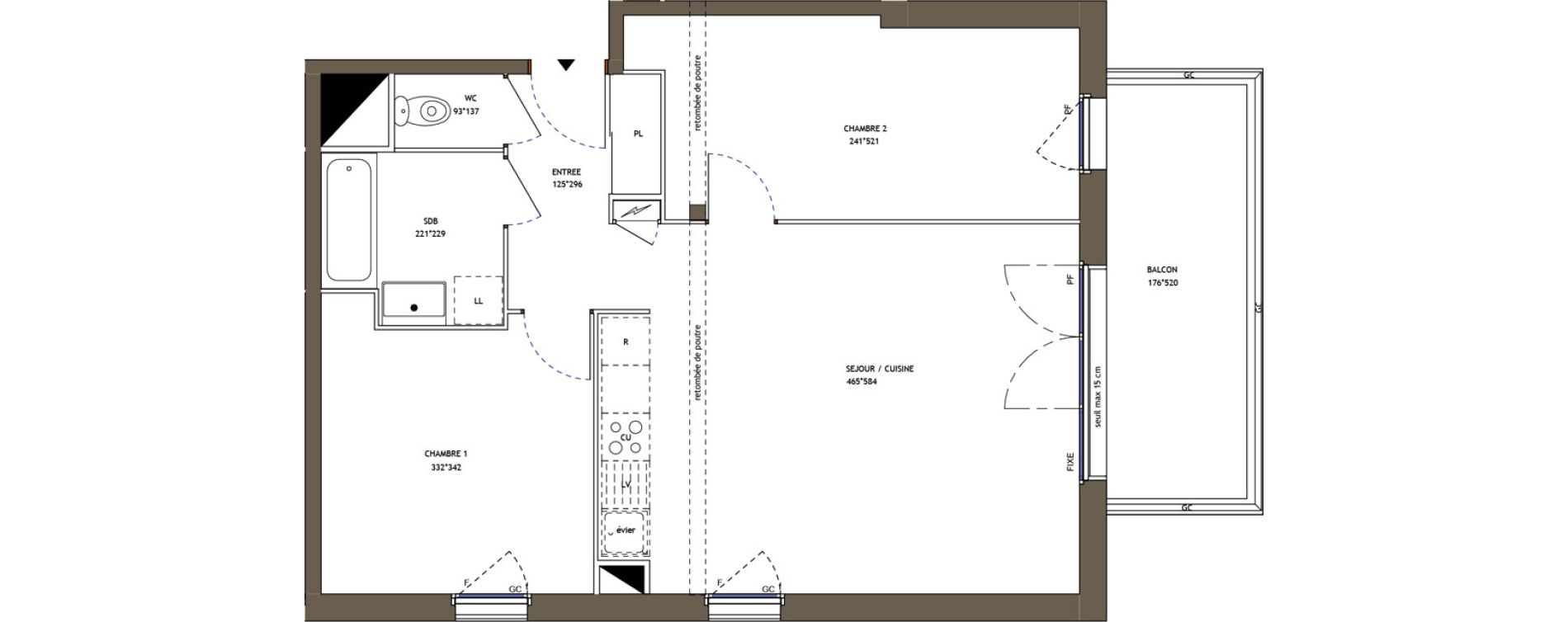 Appartement T3 de 63,48 m2 &agrave; Pornic Val saint martin