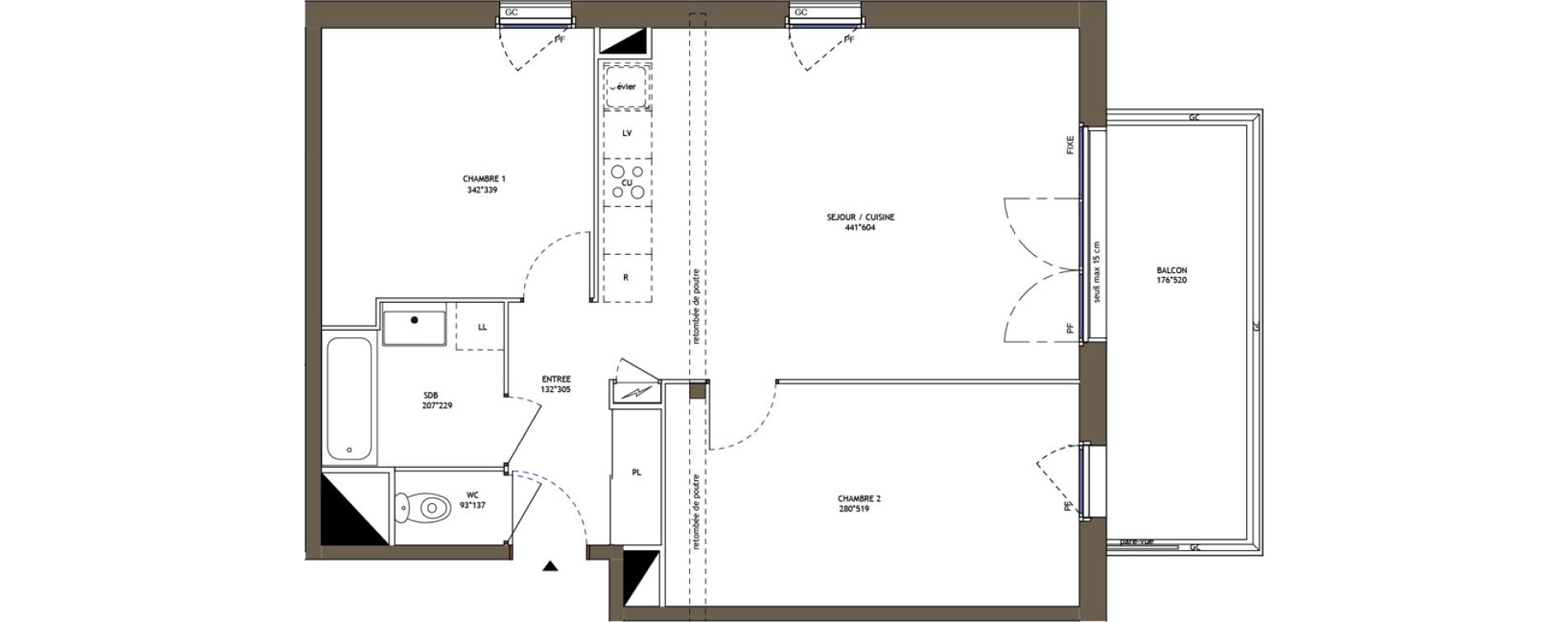 Appartement T3 de 63,30 m2 &agrave; Pornic Val saint martin