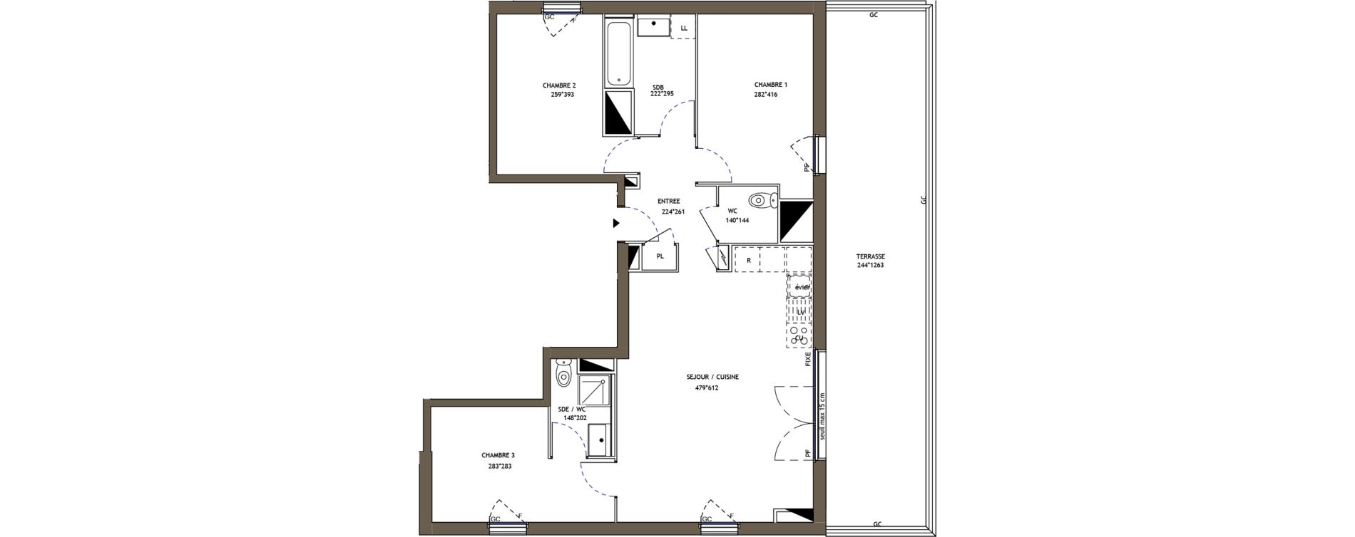 Appartement T4 de 80,09 m2 &agrave; Pornic Val saint martin