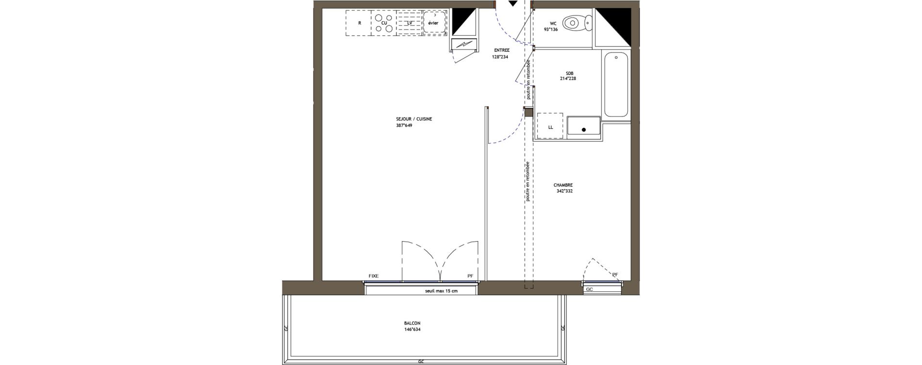 Appartement T2 de 45,34 m2 &agrave; Pornic Val saint martin