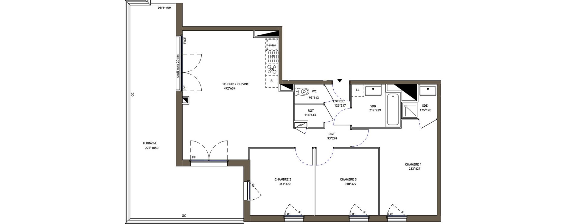 Appartement T4 de 80,12 m2 &agrave; Pornic Val saint martin