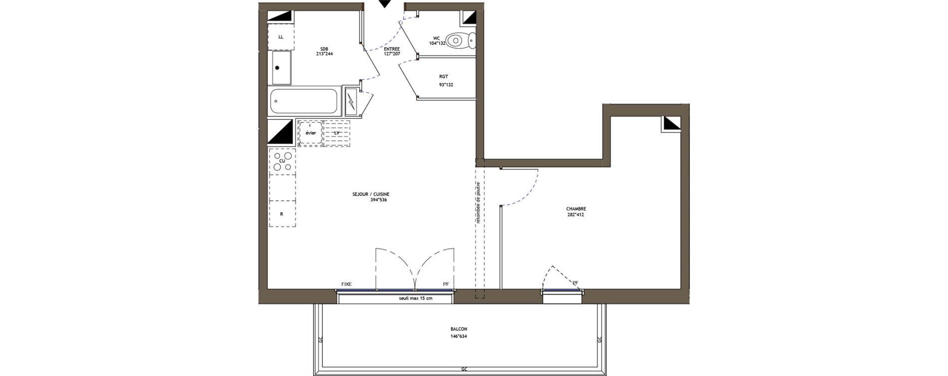 Appartement T2 de 44,33 m2 &agrave; Pornic Val saint martin