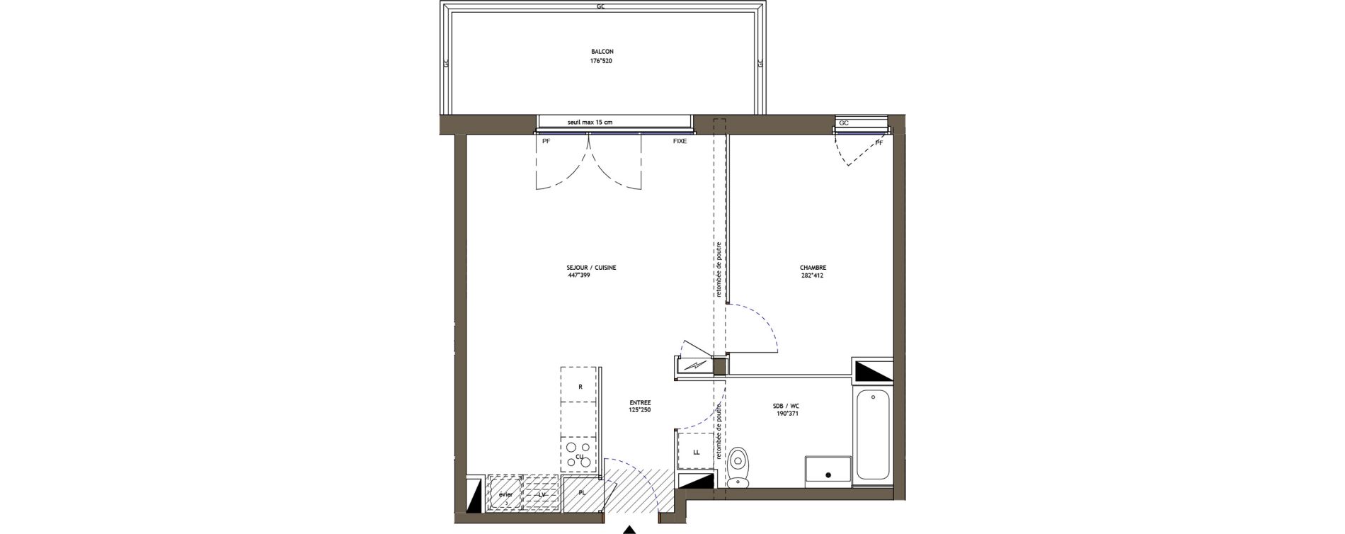 Appartement T2 de 44,33 m2 &agrave; Pornic Val saint martin